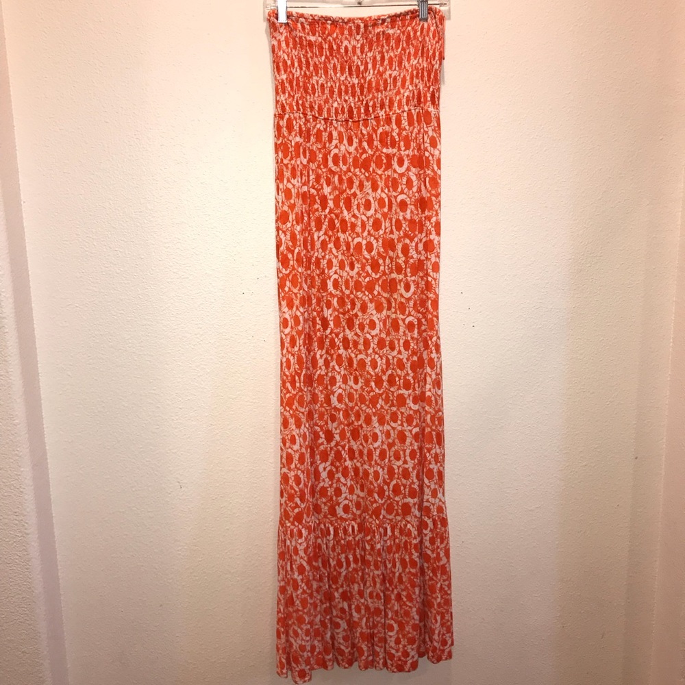 Orange and white dress